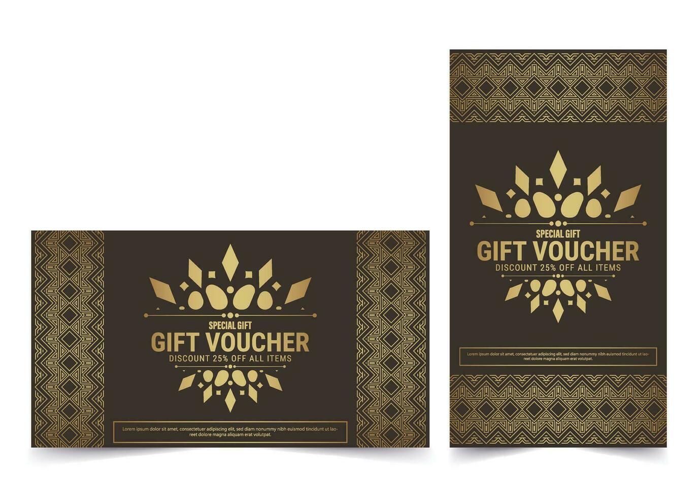 Menu restaurant luxury gift voucher design template vector