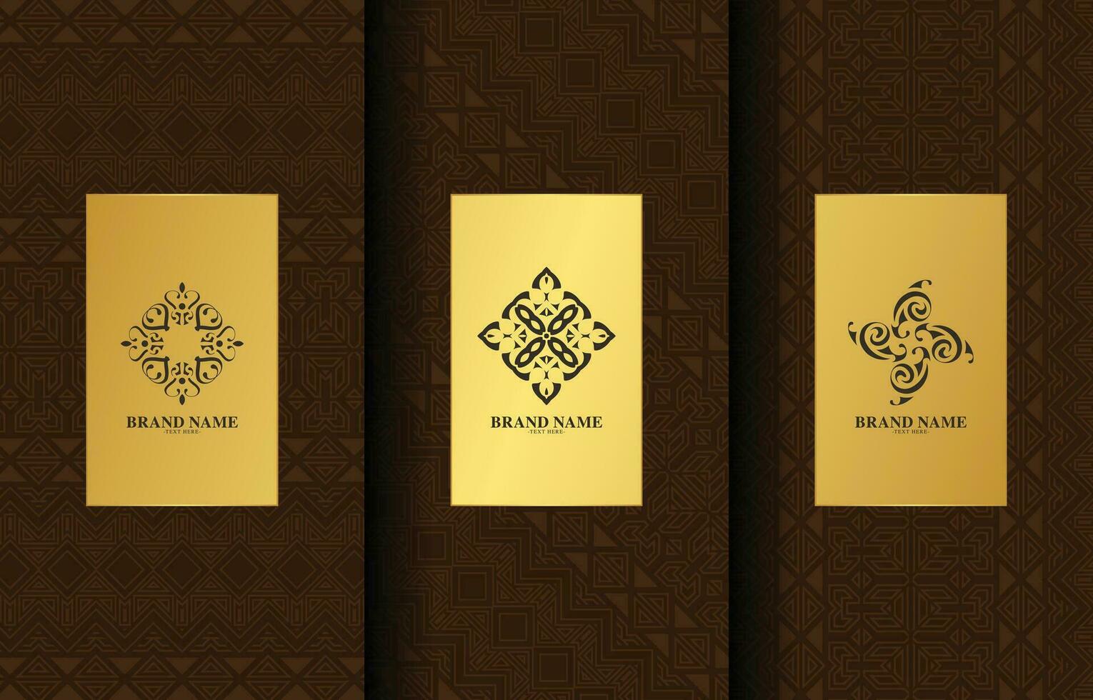 Set of luxury retro labels with calligraphic vector logo. Antique monogram collection.