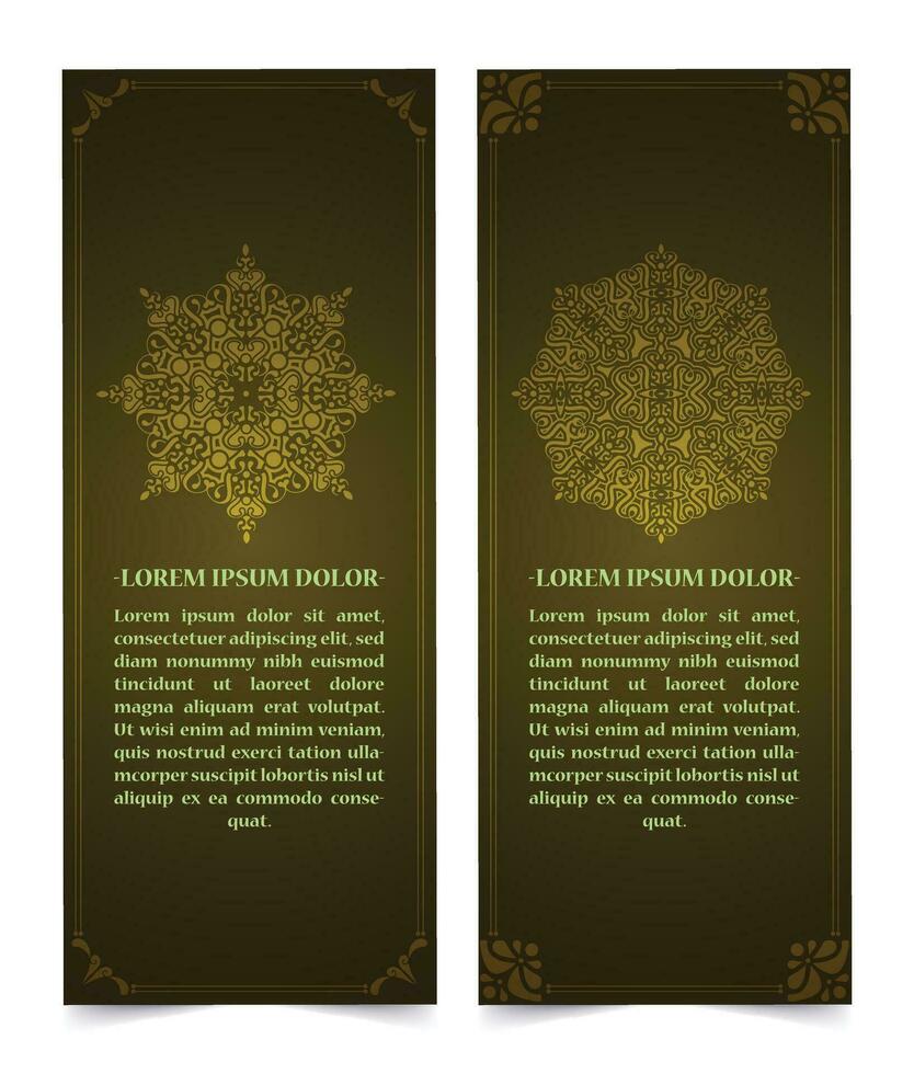 Luxury mandala decorative card in gold color vector