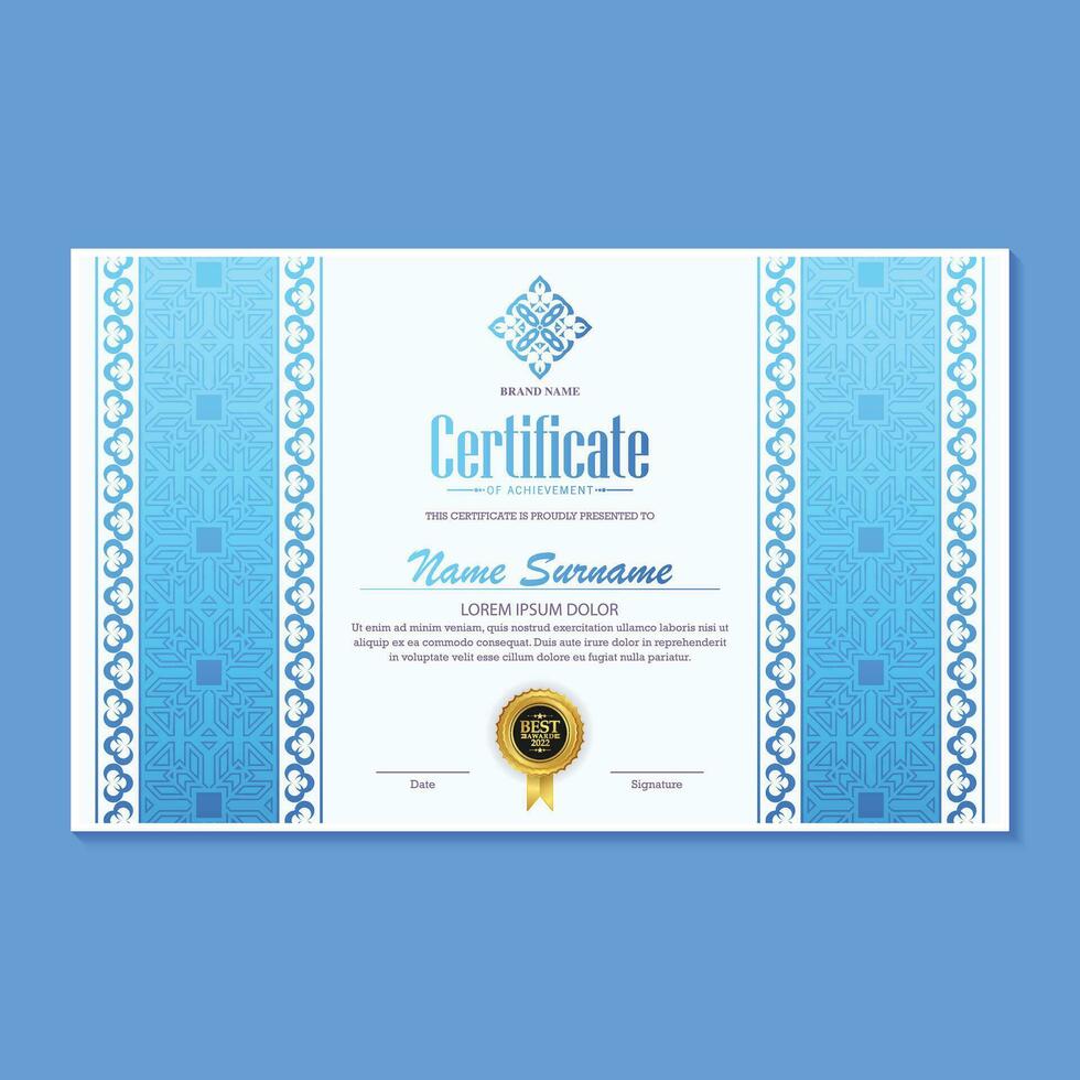 certificado de logros mejor premio diploma vector