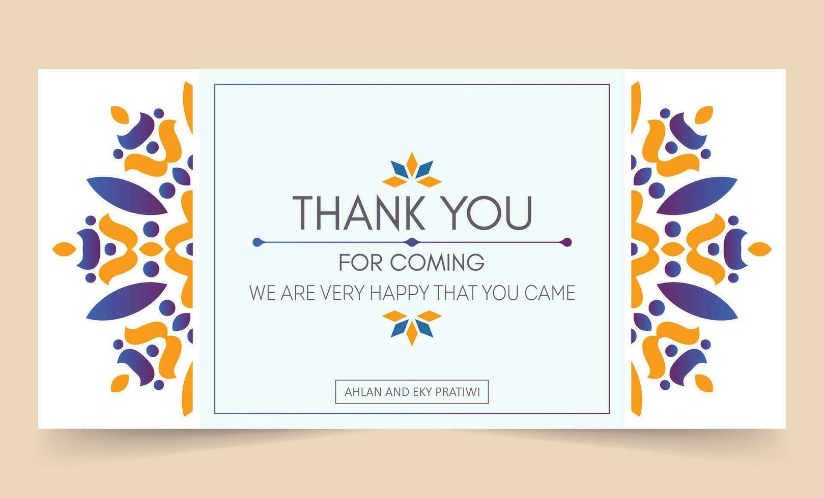 classic thank you wedding card vector