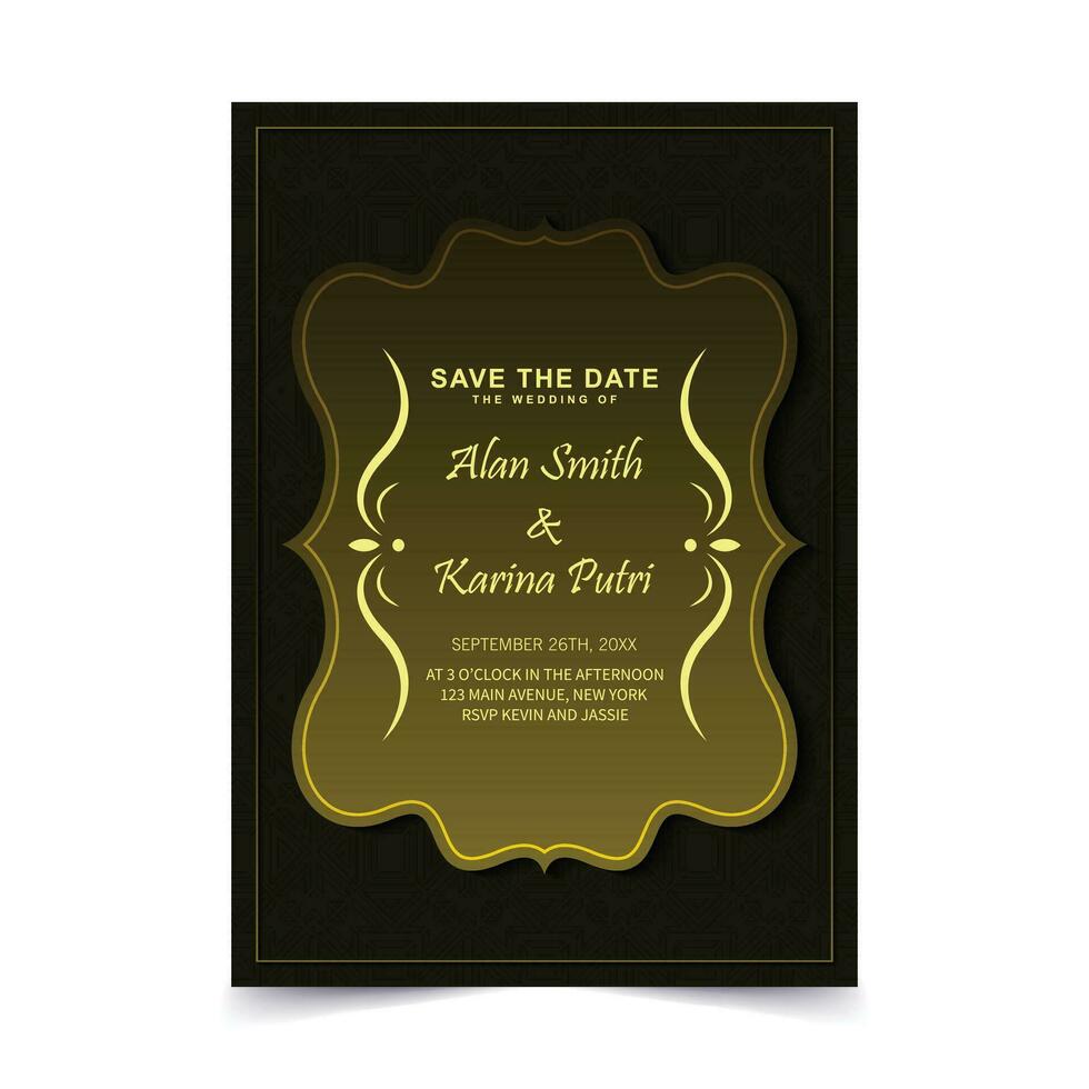 Boda invitación tarjeta con floral modelo vector