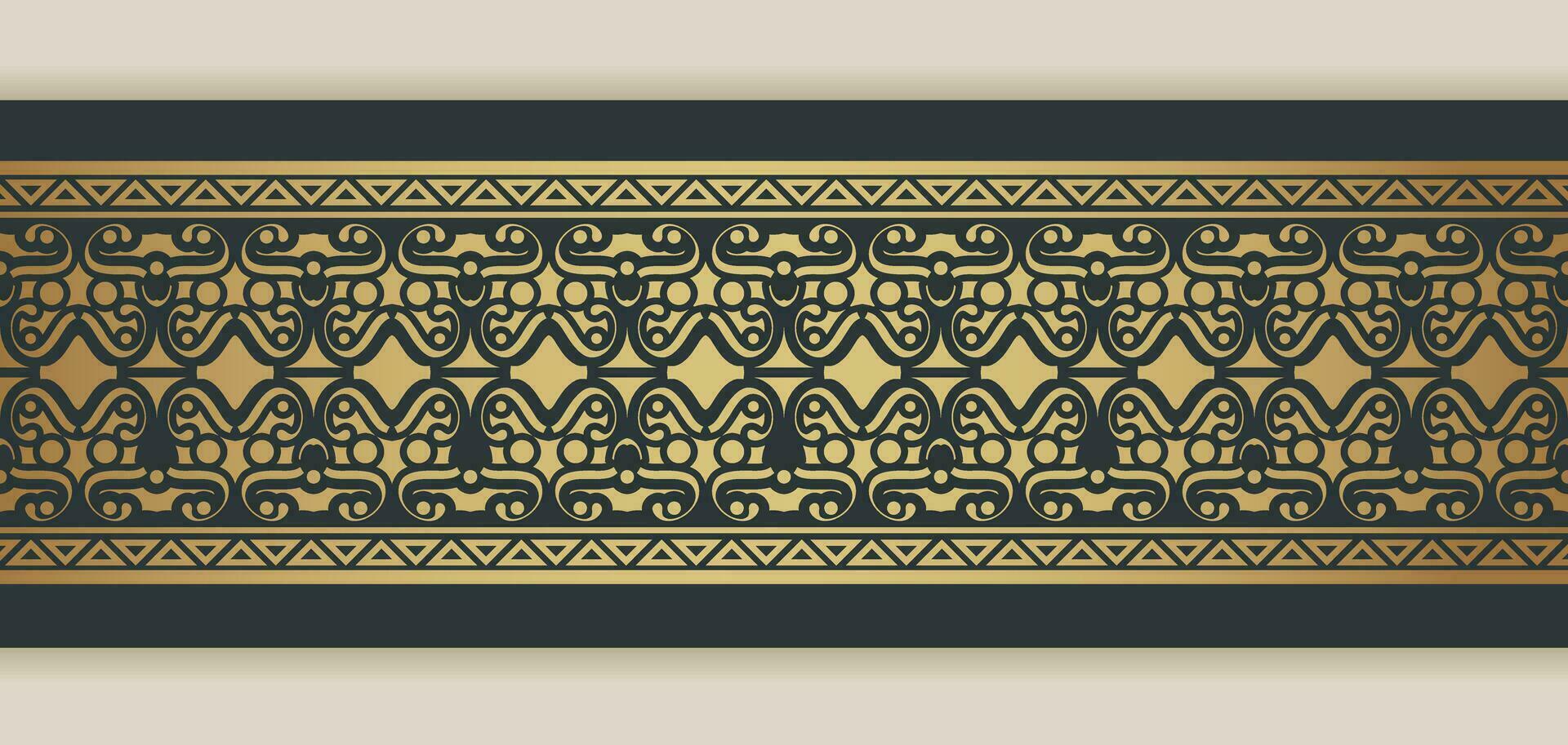 Elegant golden ornamental border template vector