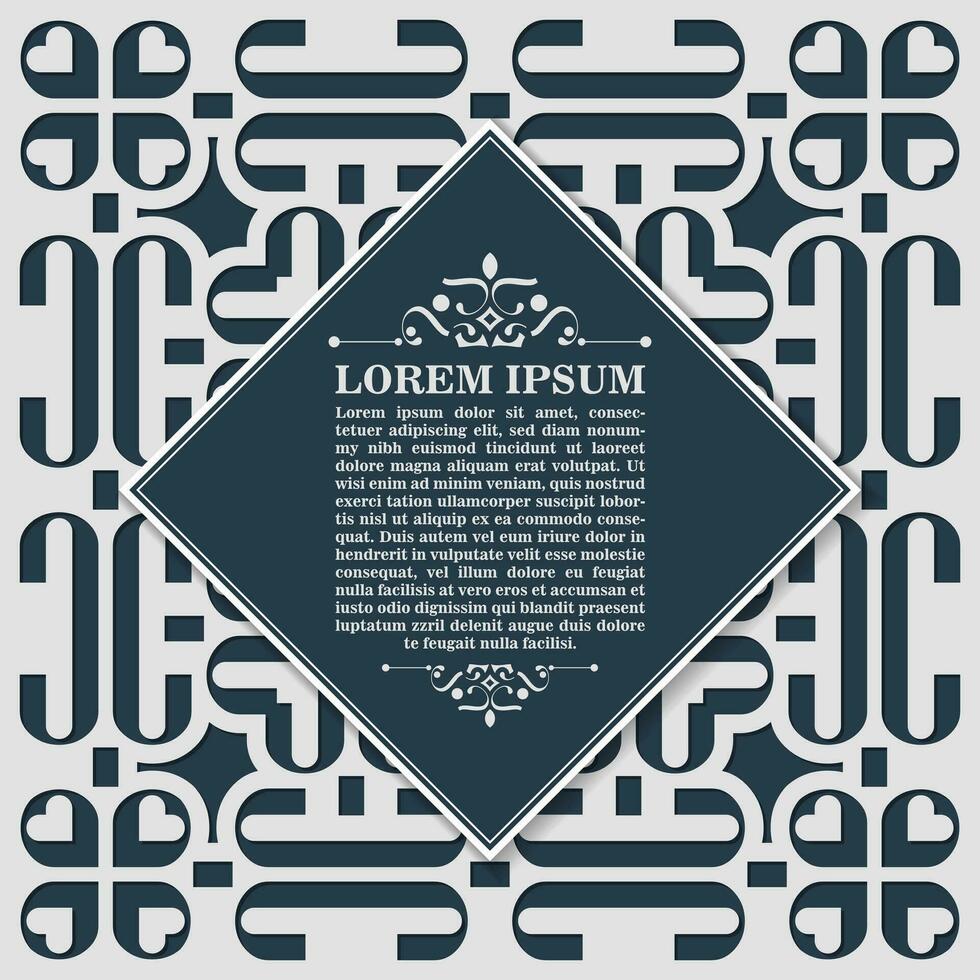 Calligraphy square ornament frame design 26277484 Vector Art at Vecteezy