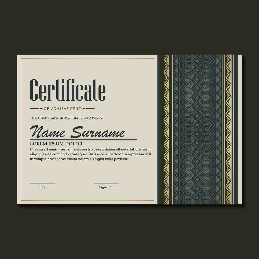 Achievement certificate best award diploma vector