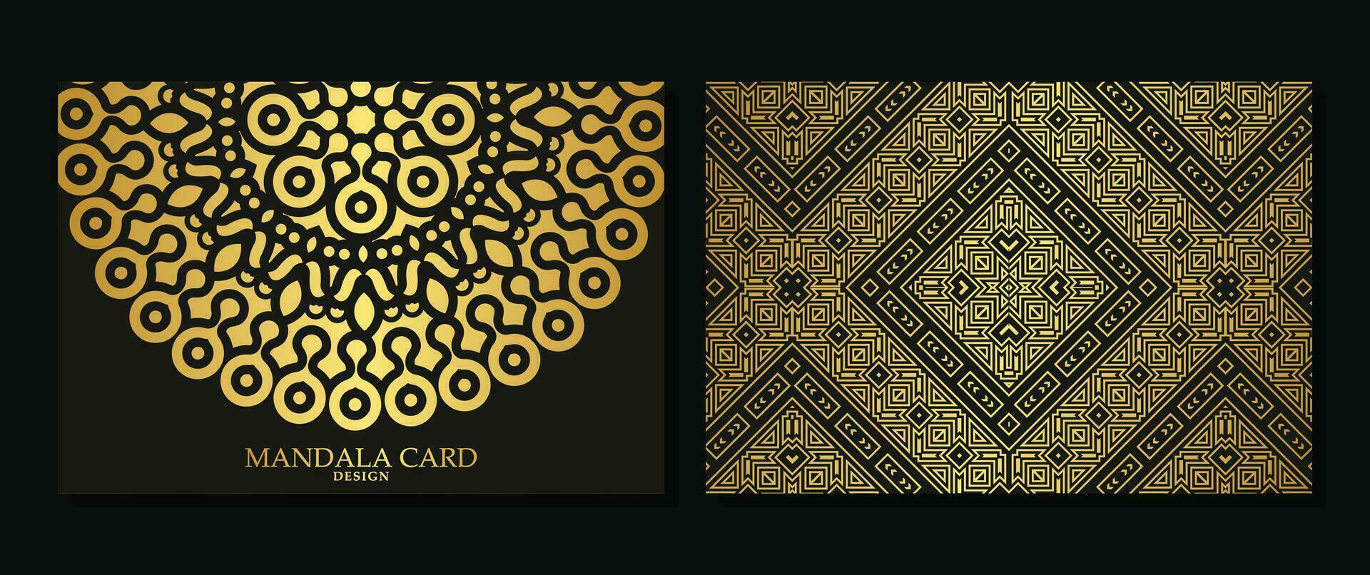 Luxury mandala decorative card in gold color vector