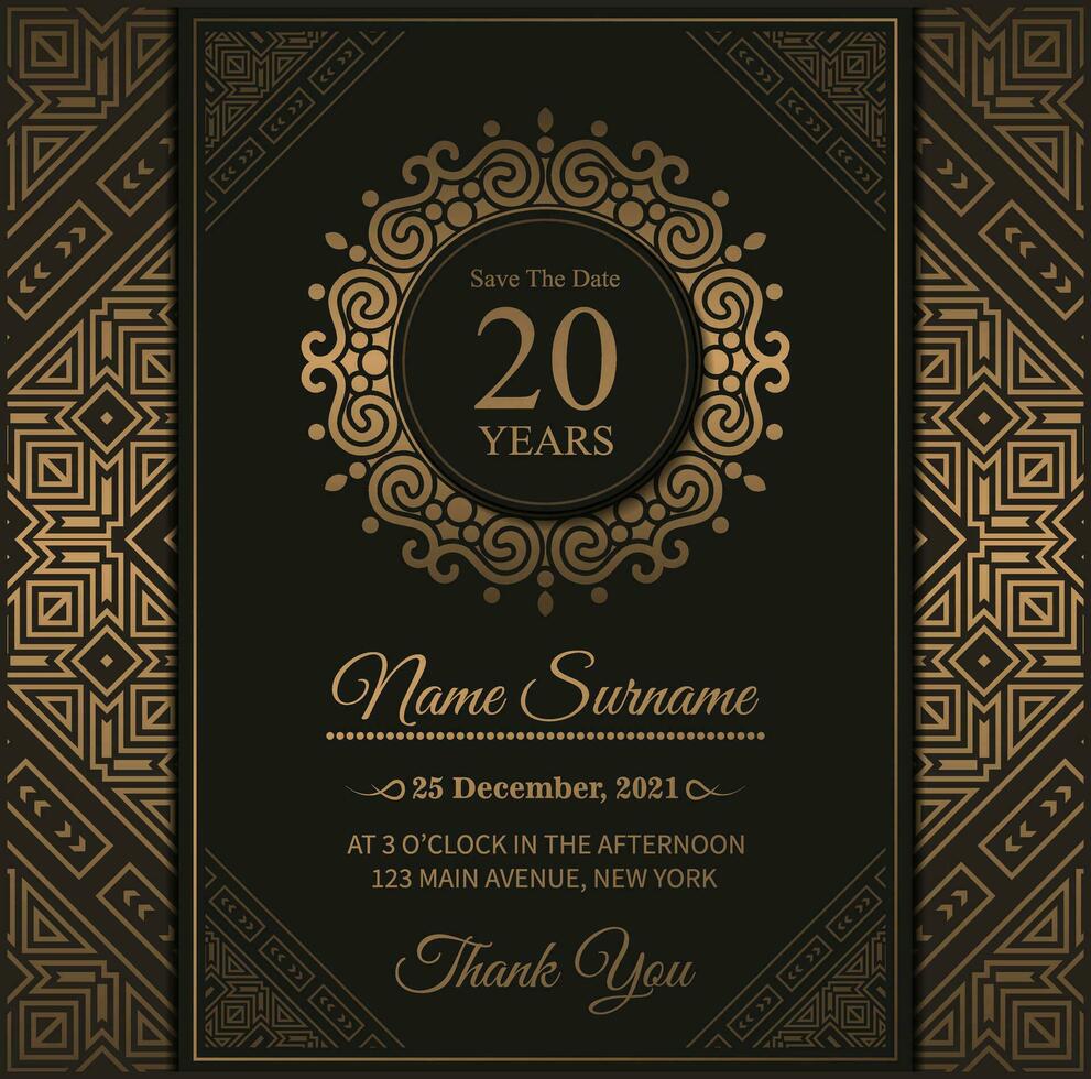 Elegant birthday card invitation template vector