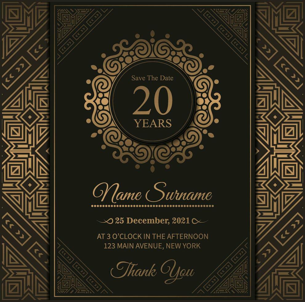 Elegant birthday card invitation template vector