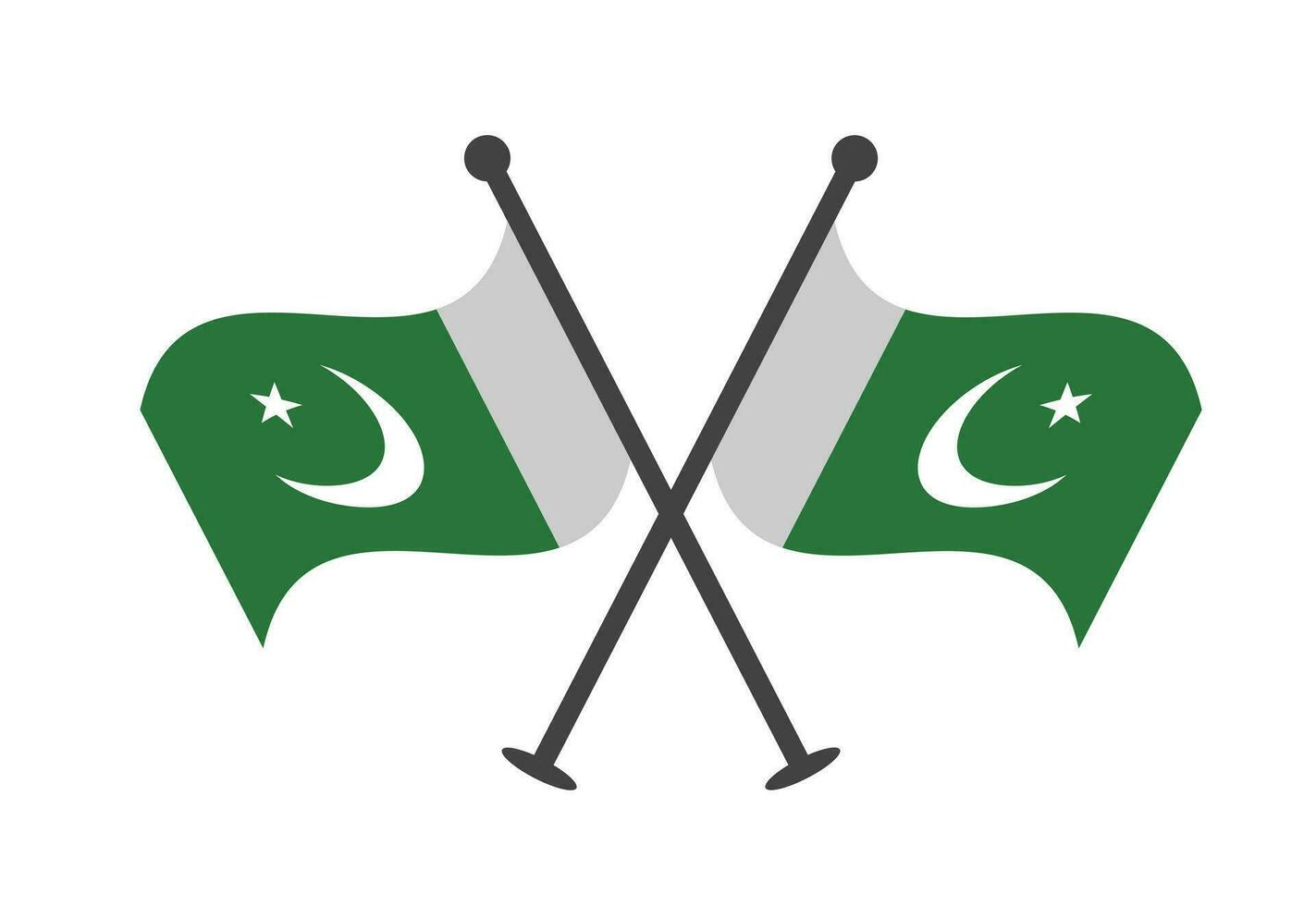 Pakistan cross flag design. Illustration of crossed Pakistan flags. Design element for poster, card, banner, background, sign. vector
