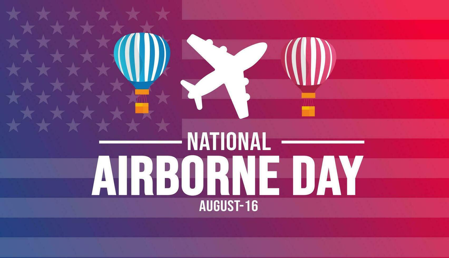 16 August National Airborne Day background template. Holiday concept. background, banner, placard, card, and poster design template with text inscription and standard color. vector illustration.