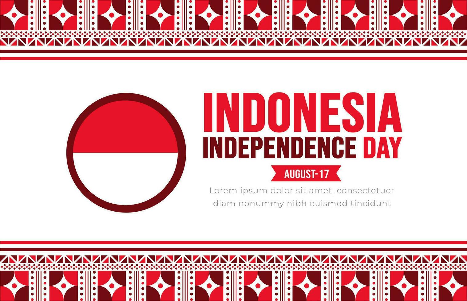 17 August Indonesia Independence Day background template. Holiday concept. background, banner, placard, card, and poster design template with text inscription and standard color. vector illustration.