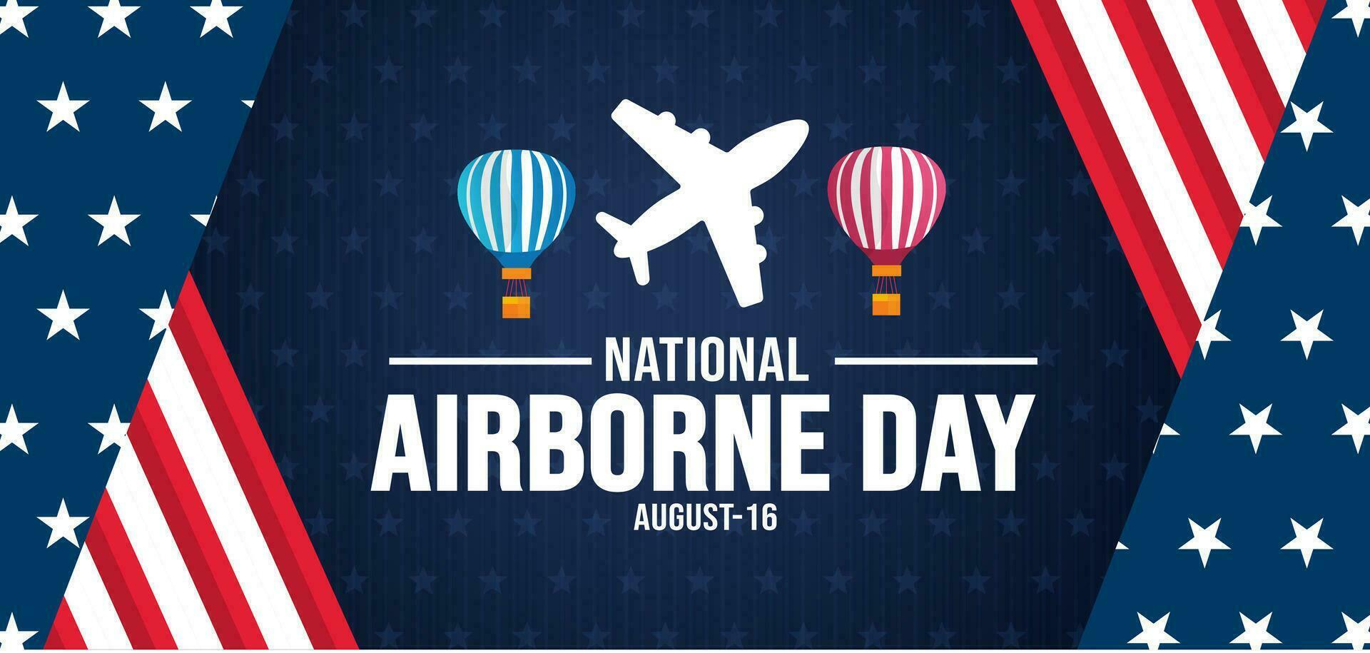 16 August National Airborne Day background template. Holiday concept. background, banner, placard, card, and poster design template with text inscription and standard color. vector illustration.