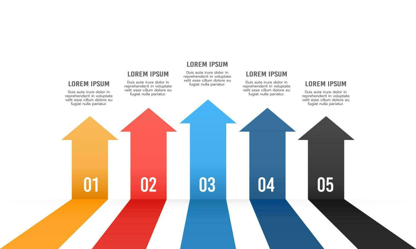 Infographic arrows 5 options or steps. Business presentation. Vector illustration.