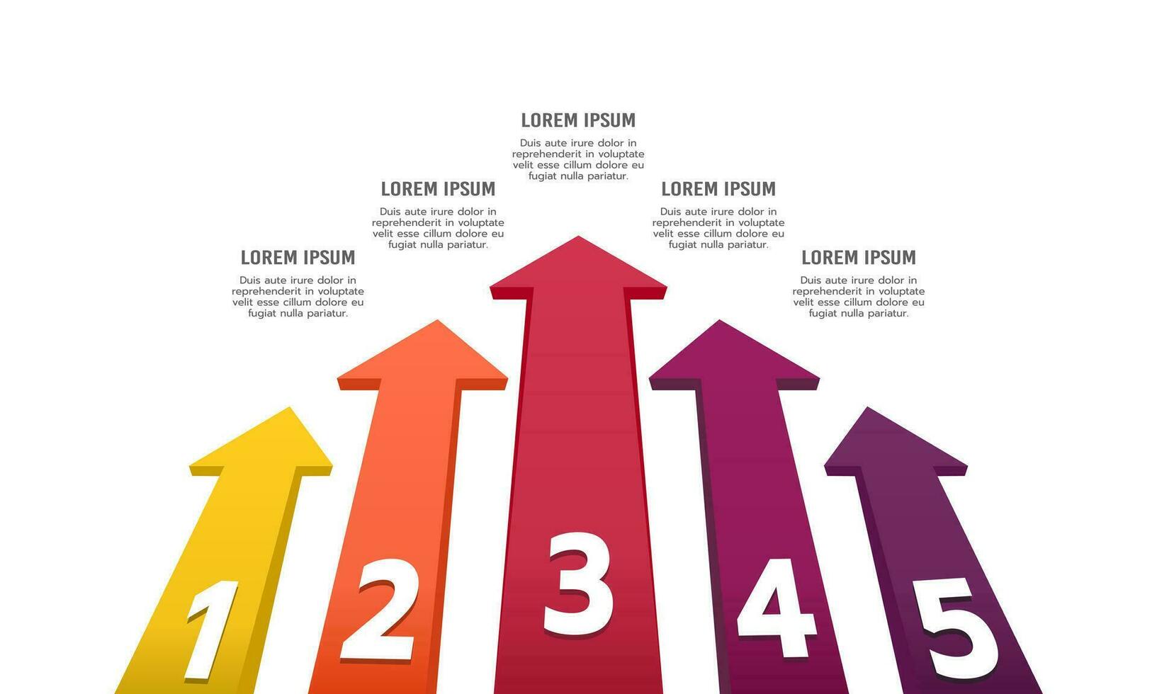 5 arrows option to success. Business presentation. Vector illustration.