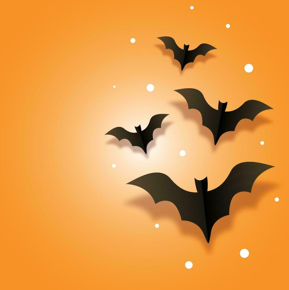 Halloween night background with bat and full moon vector