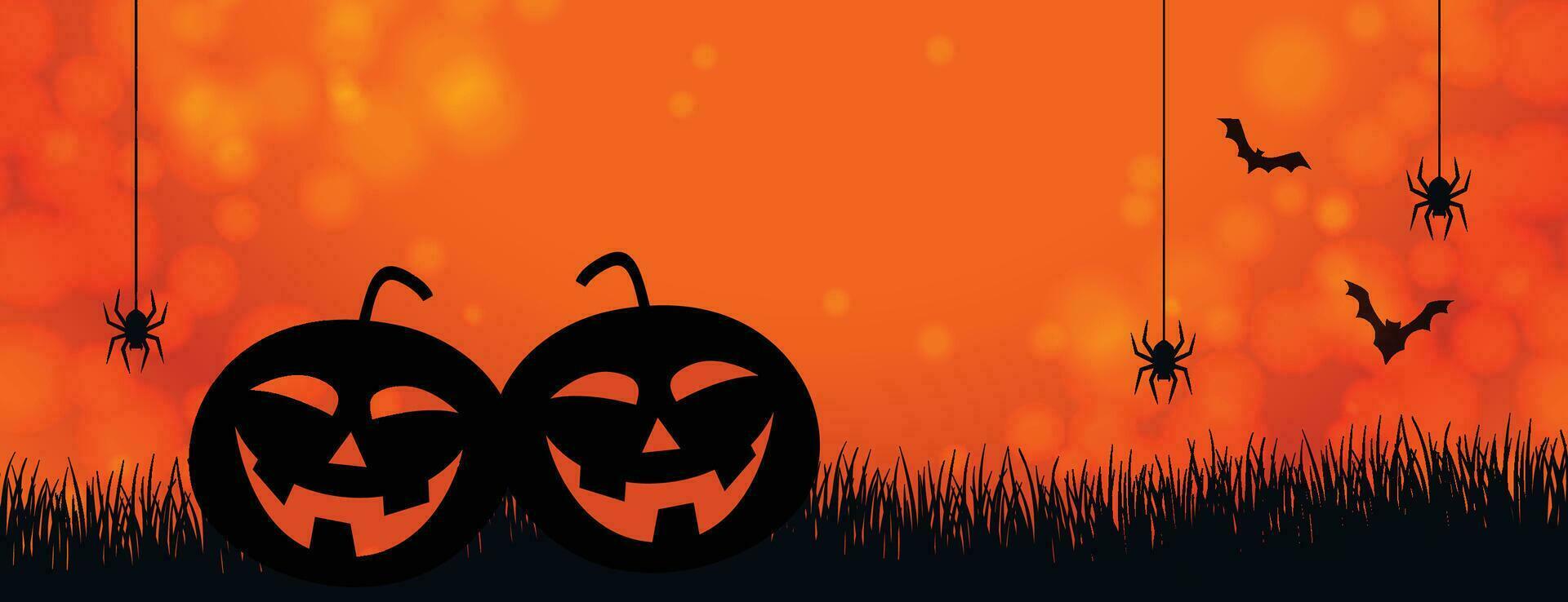 un Víspera de Todos los Santos antecedentes con Jack-o-lanterns, murciélagos, y cuervos vector