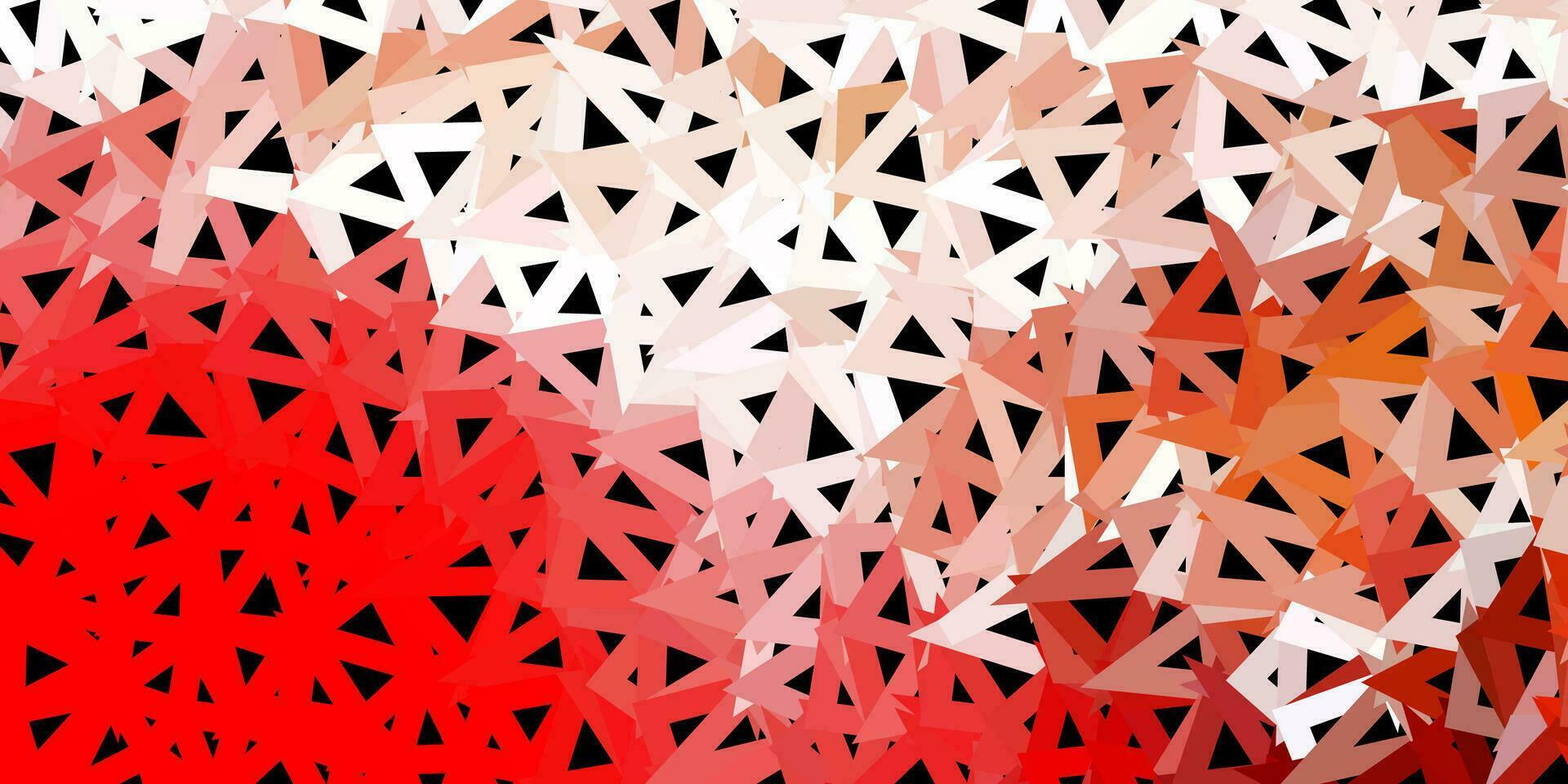 Light red, yellow vector polygonal background.