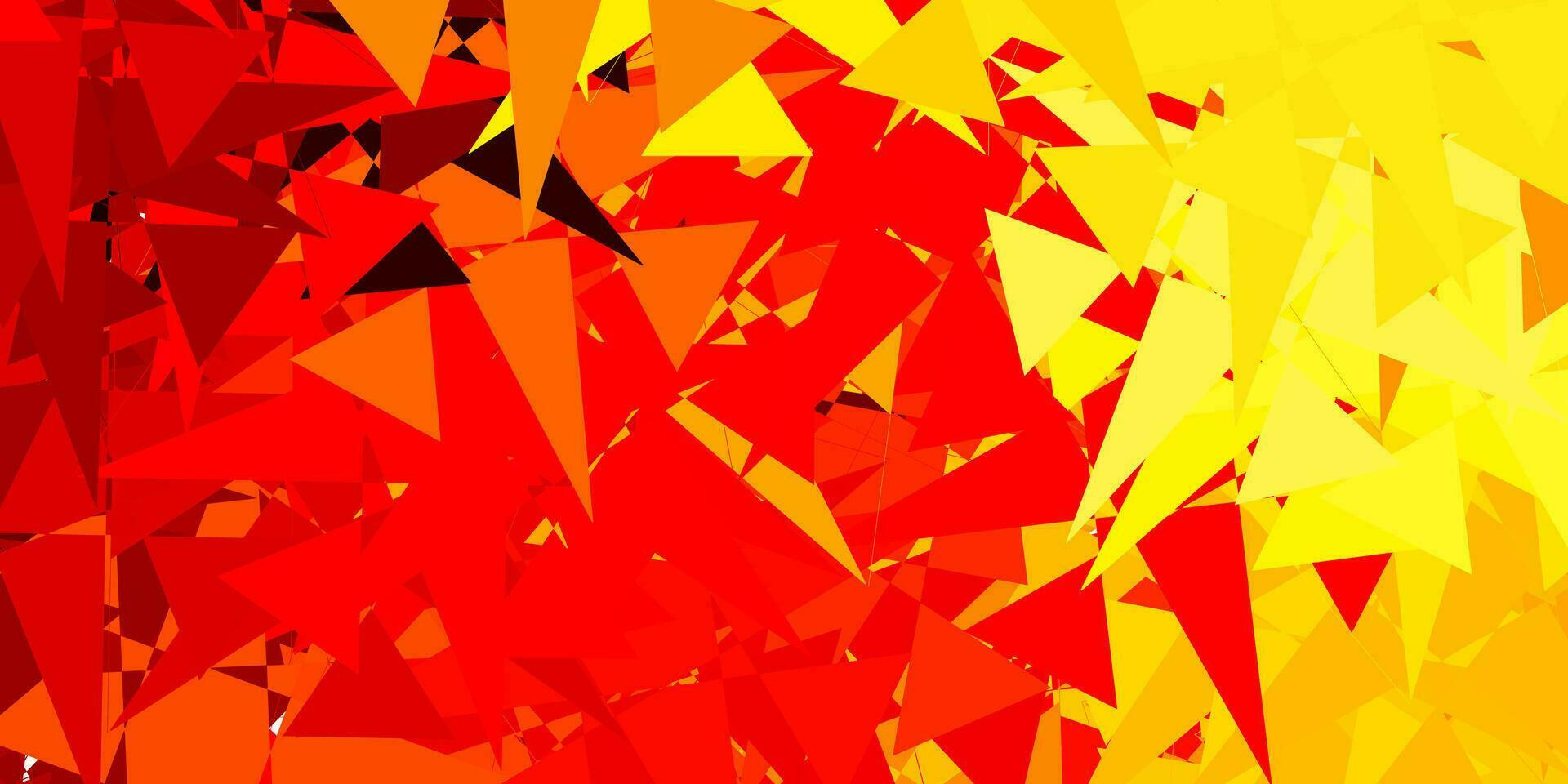 Light Red, Yellow vector background with polygonal forms.