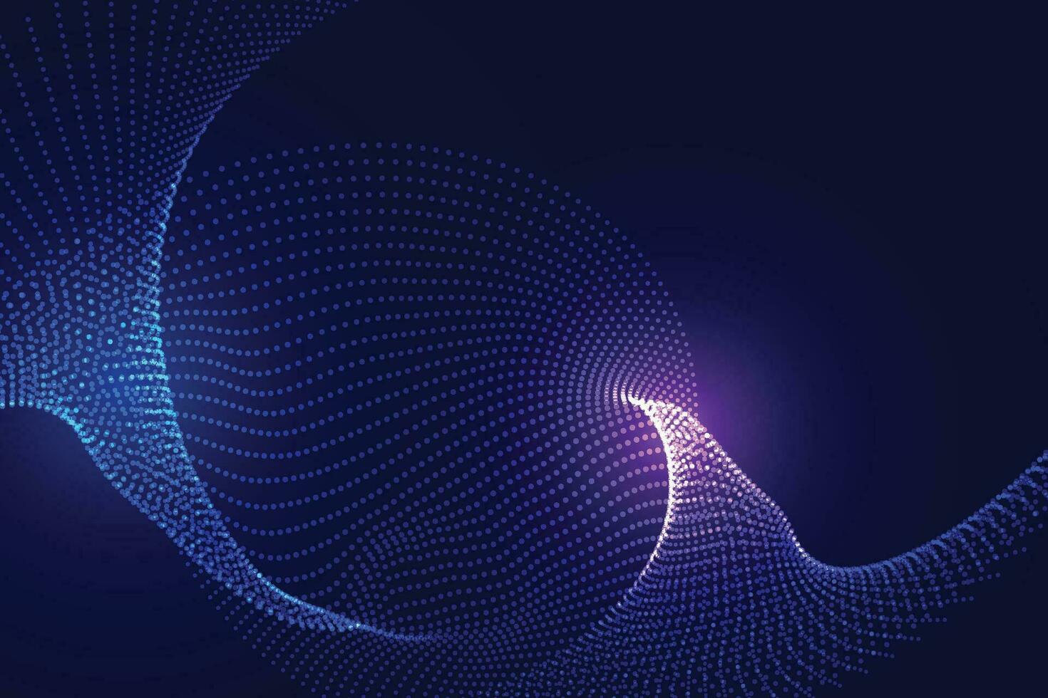 Abstract gradient wave of particles. Big data. Digital background. Futuristic vector illustration.