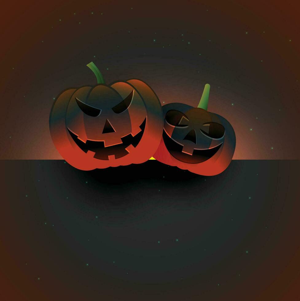 un Víspera de Todos los Santos antecedentes con Jack-o-lanterns, murciélagos, y cuervos vector