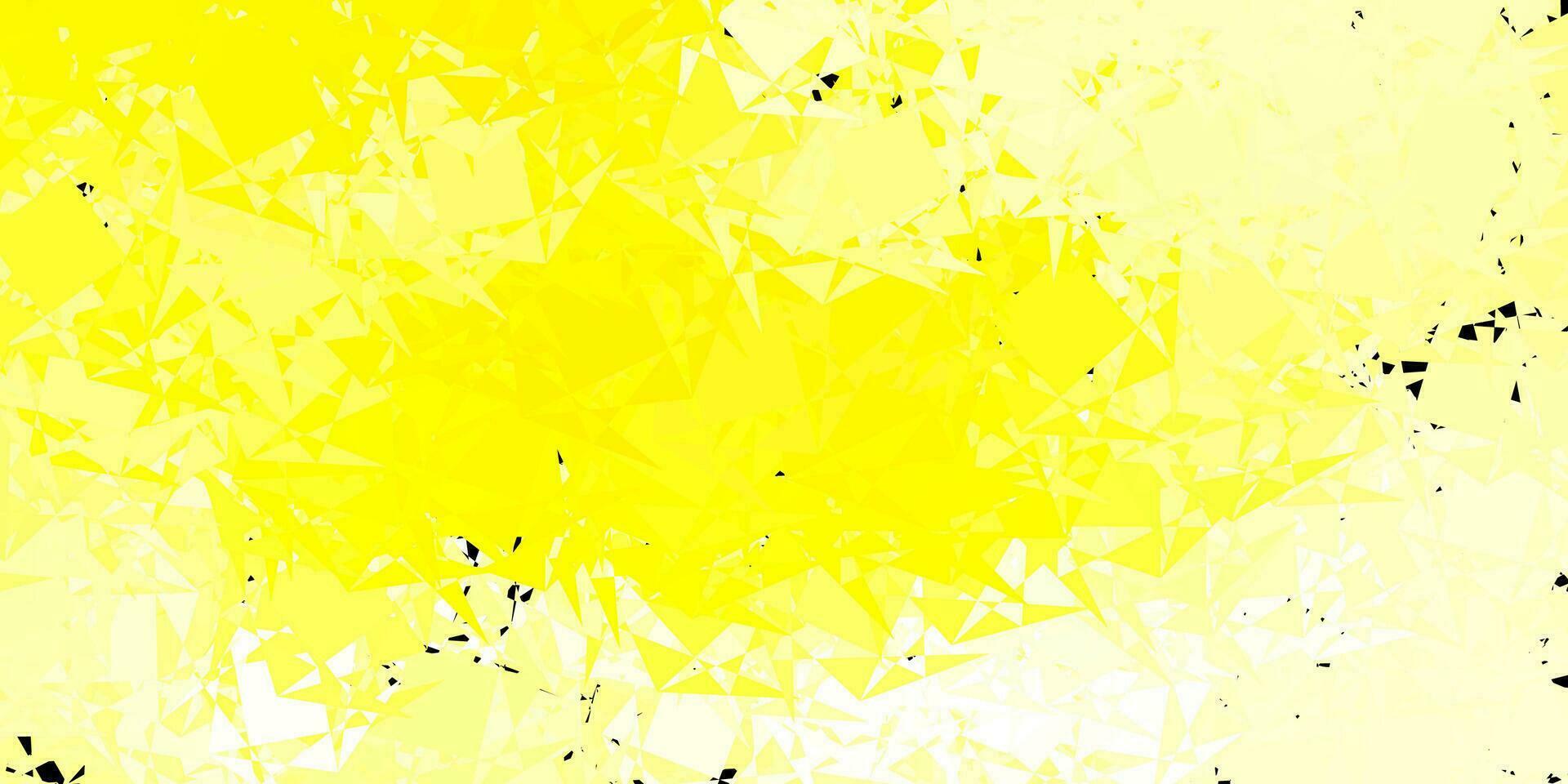 Dark Yellow vector backdrop with triangles, lines.