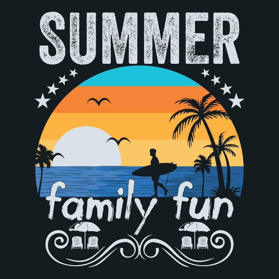 Summer family fun vector