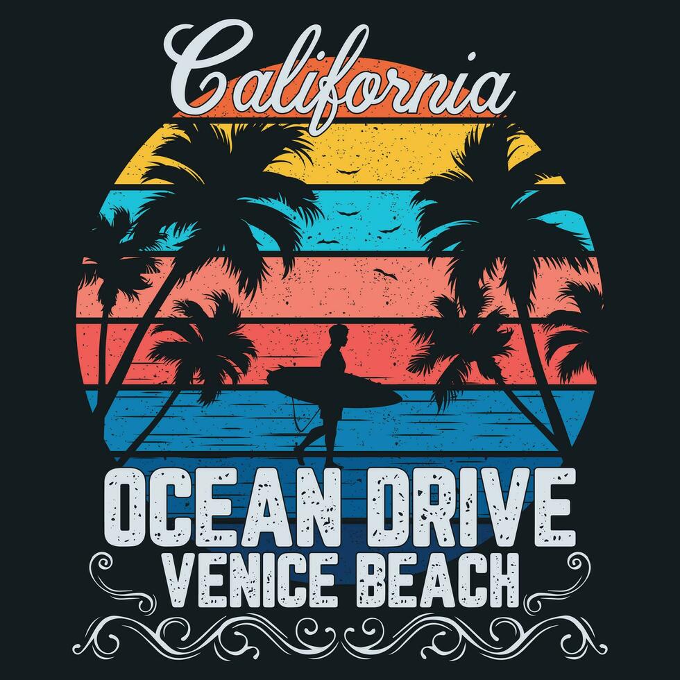 California Oceano conducir Venecia playa vector