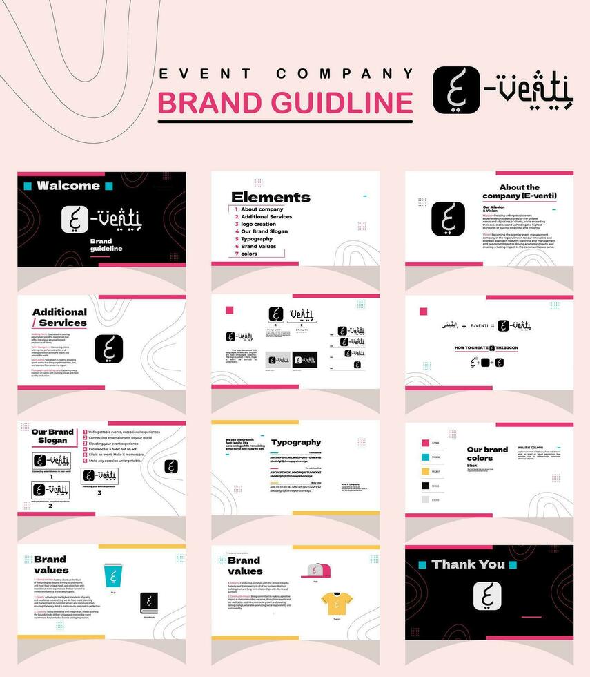 event management company guideline design template vector