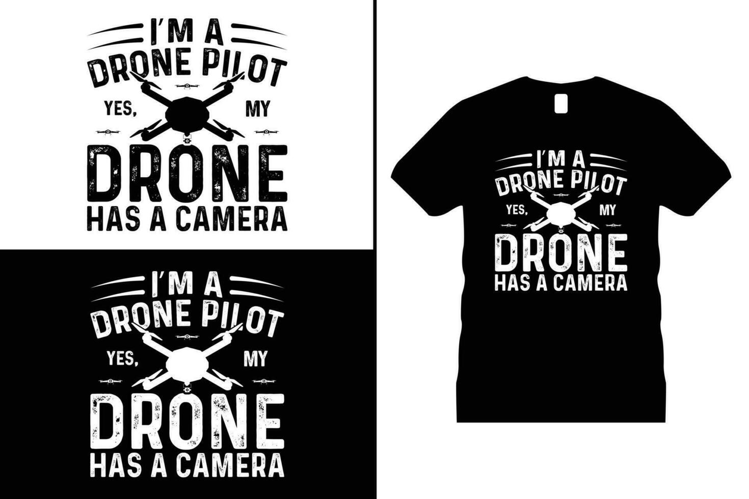 Drone Tshirt design, Pilot vector. Use for T-Shirt, mugs, stickers, Cards, etc. vector
