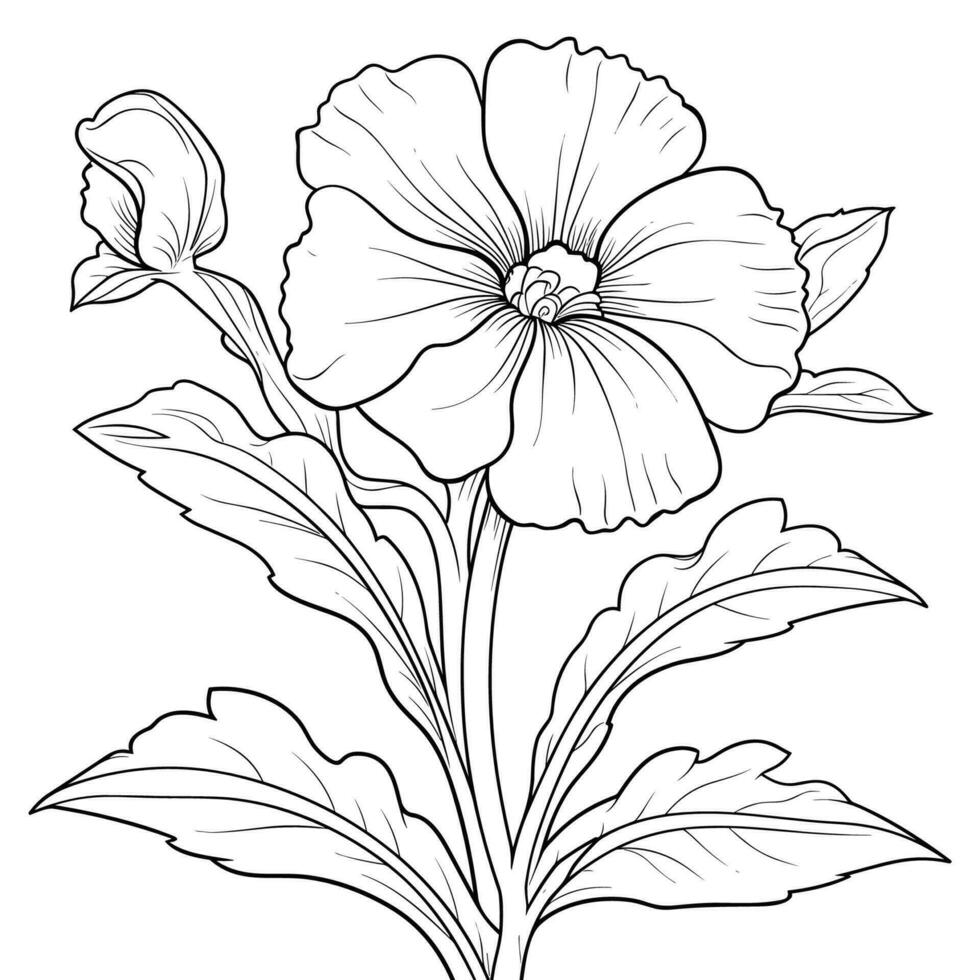 A flower with leaves and a white background vector