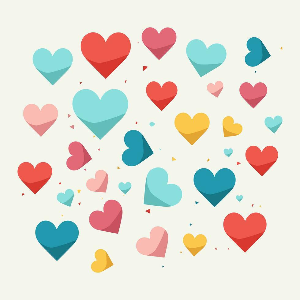 A group of hearts with different colors vector