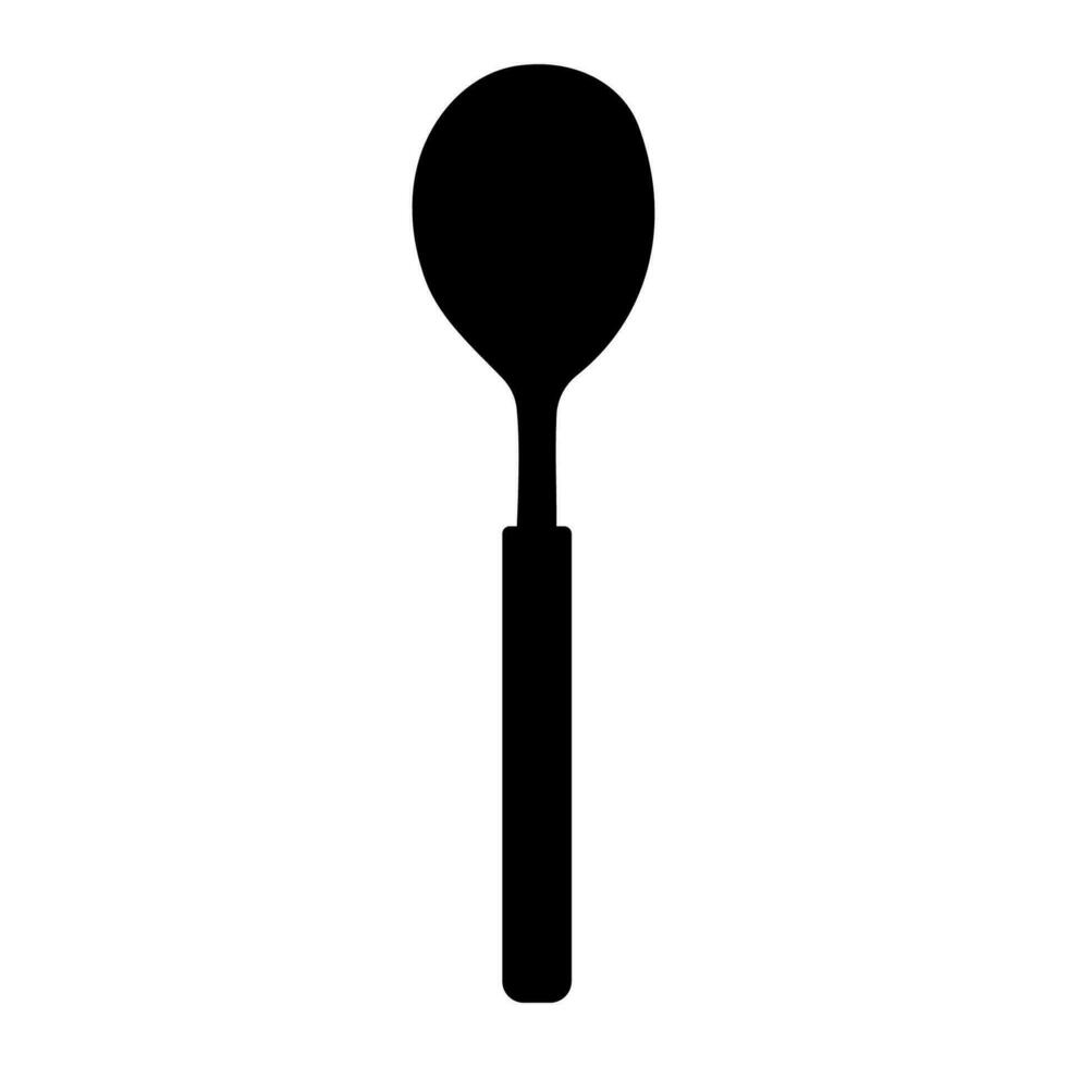 cuchara cocina comida sopa cocinar negro blanco vector