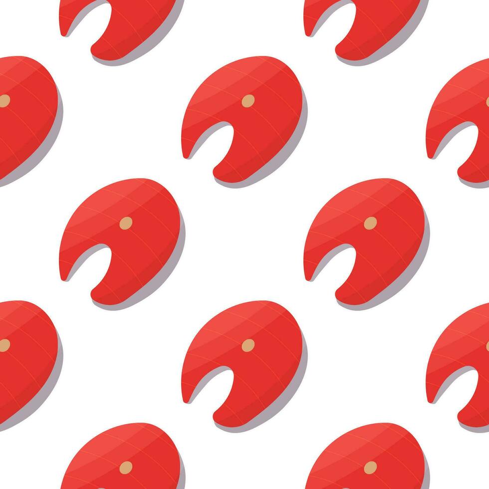 fish steak fresh red cook pattern background vector