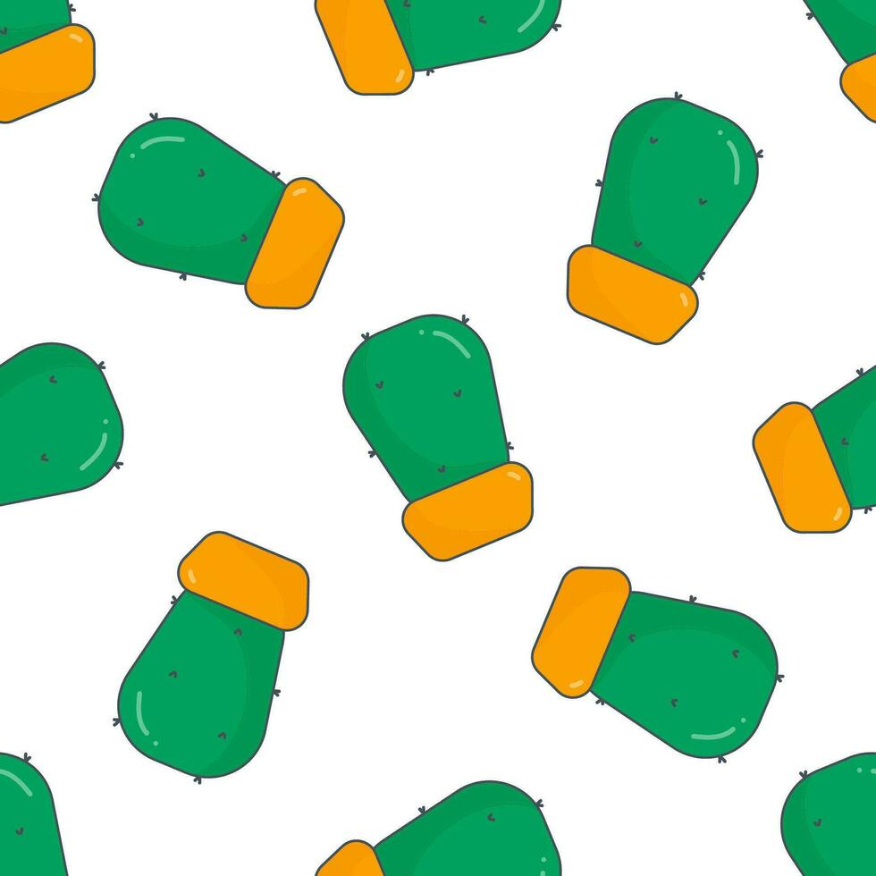 cactus needle pot green yellow pattern textile vector