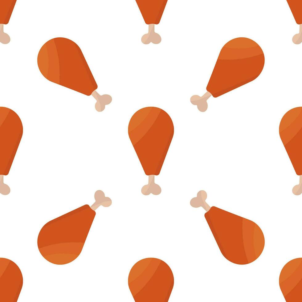 chicken legs fried fast food pattern background vector