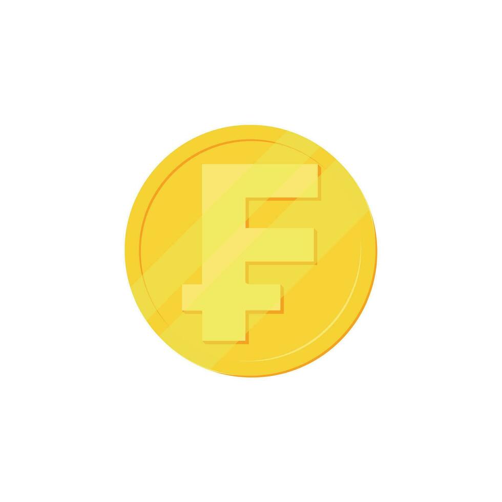 Franc Gold Coins. French Money symbol. French Currency Sign. Flat 3D Design Coins. EPS10 Vector illustration.