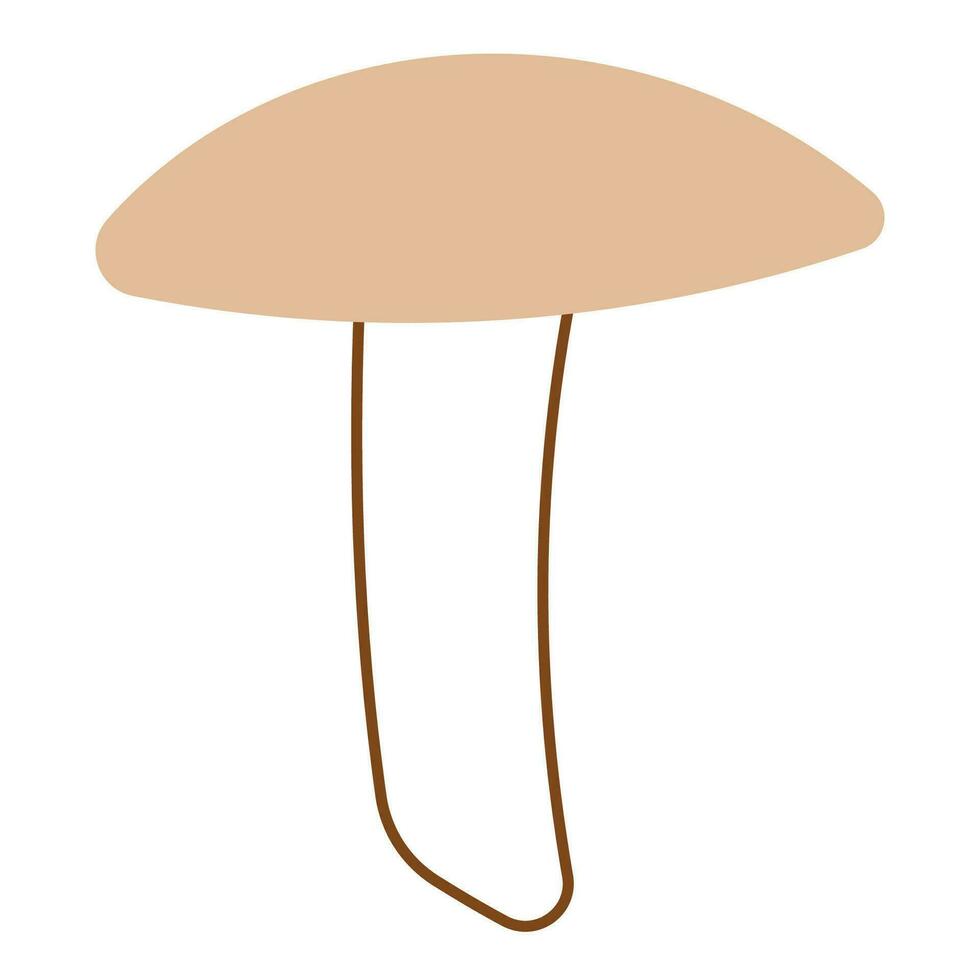 mushroom autumn forest colored line doodle element vector