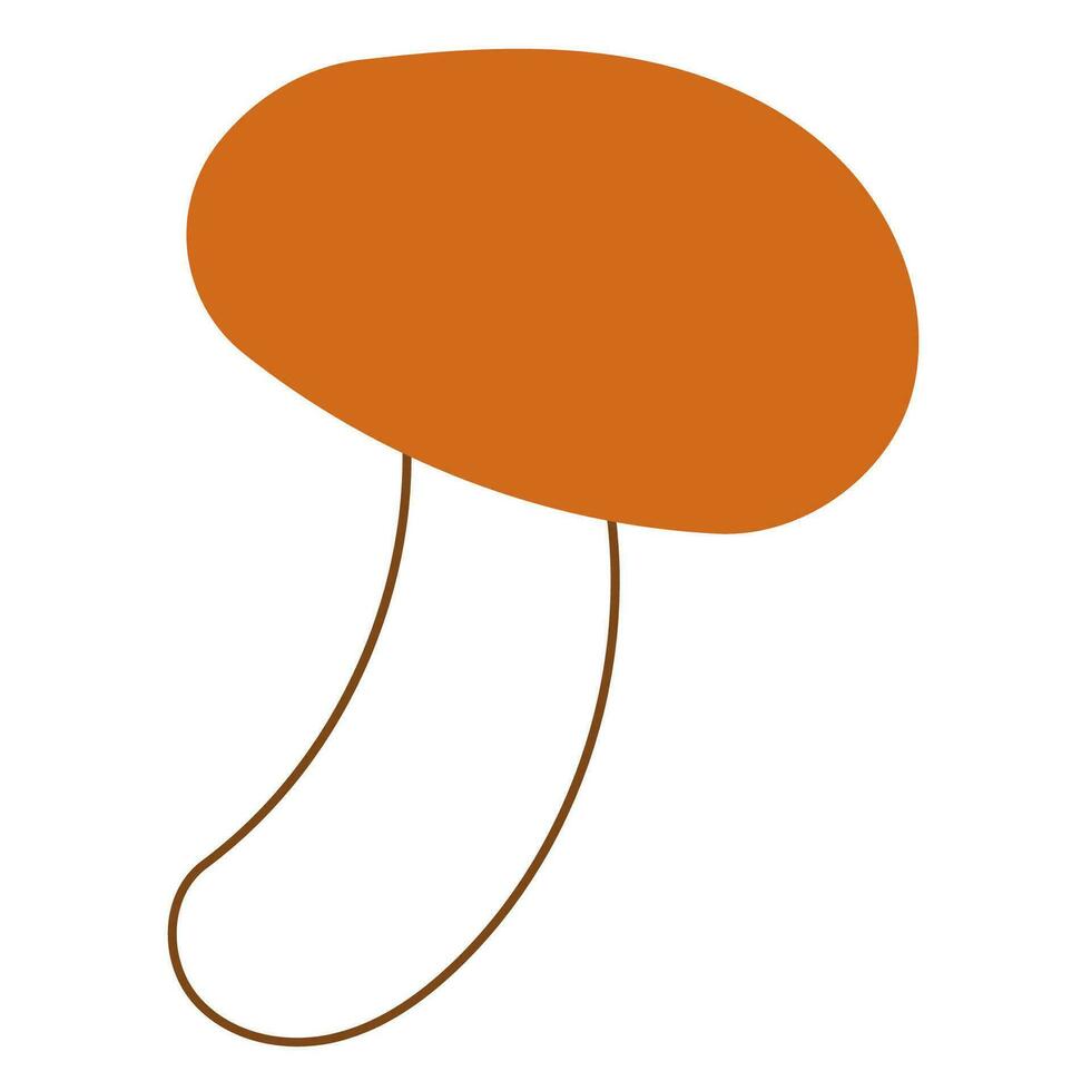 mushroom autumn forest colored line doodle element vector