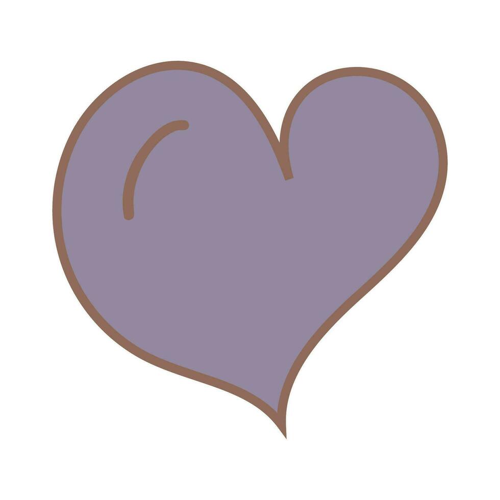 heart purple love relationship color icon element vector