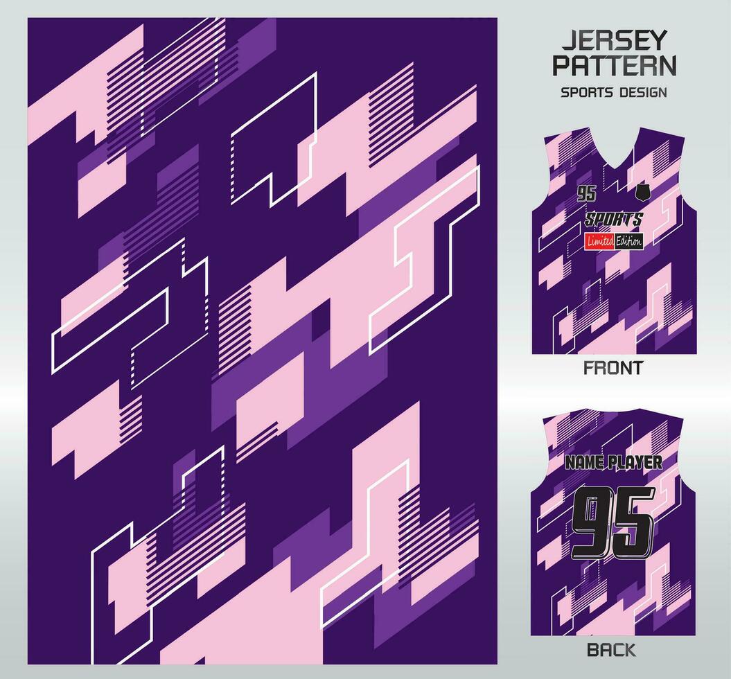 Pattern vector sports shirt background image.pink purple escalator pattern design, illustration, textile background for sports t-shirt, football jersey shirt