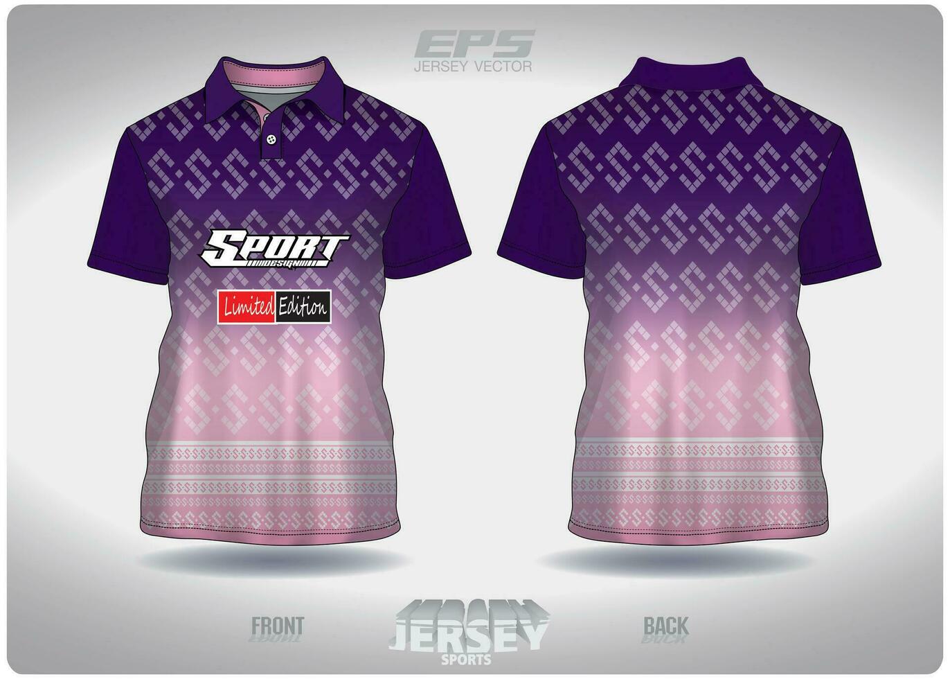 EPS jersey sports shirt vector.woven fabric purple pink pattern design, illustration, textile background for sports poloshirt, football jersey poloshirt vector