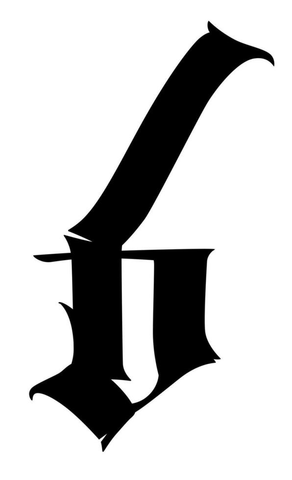 Gothic medieval letter. vector