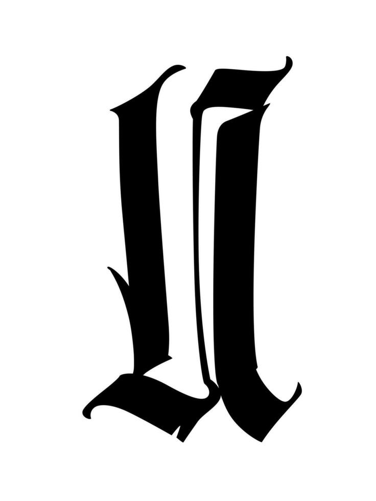 Gothic medieval letter. vector