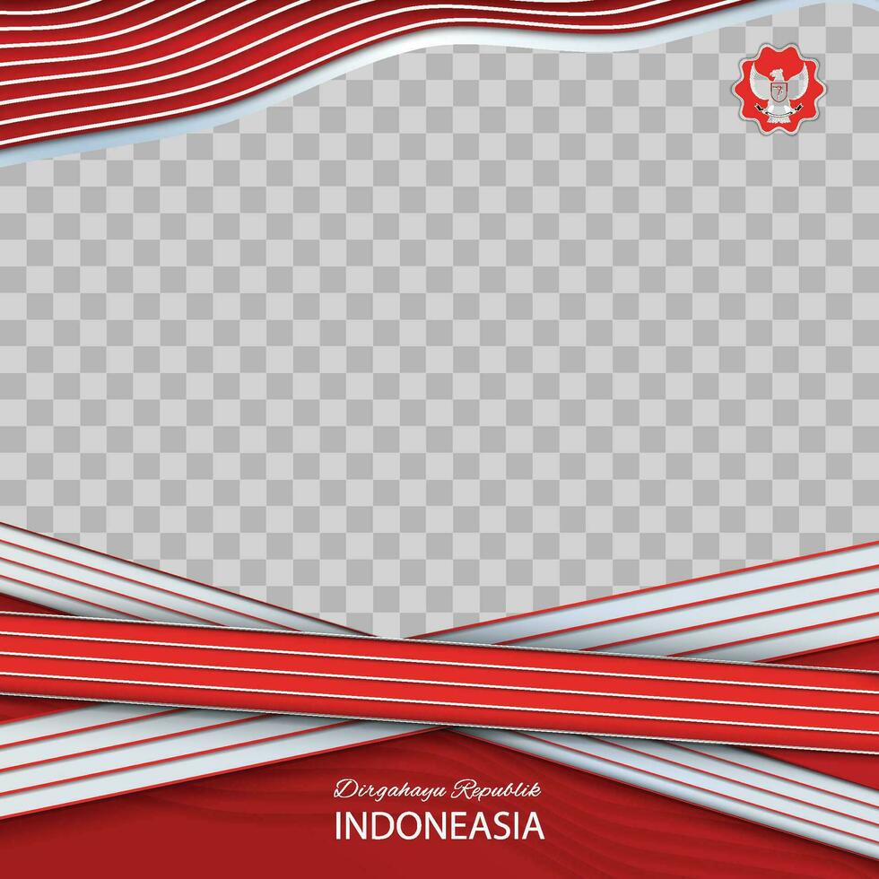 Twibbon 78th Anniversary of Independence Day Republic Indonesia vector
