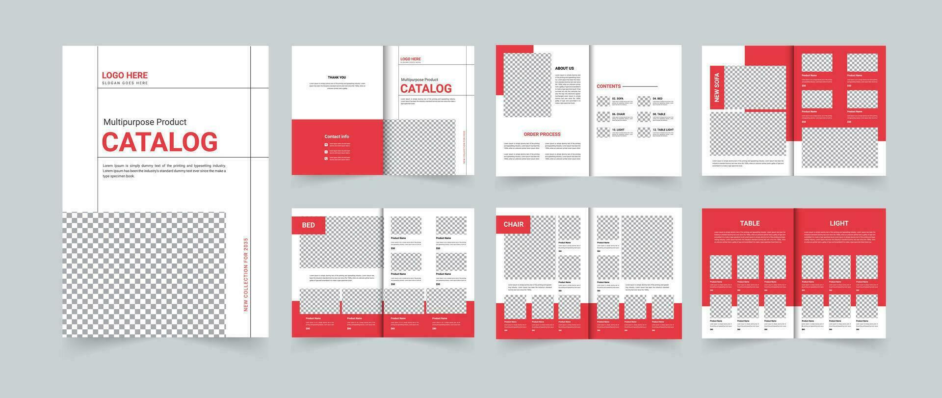 Multipurpose Product catalog design template A4 Size 12 Pages design vector