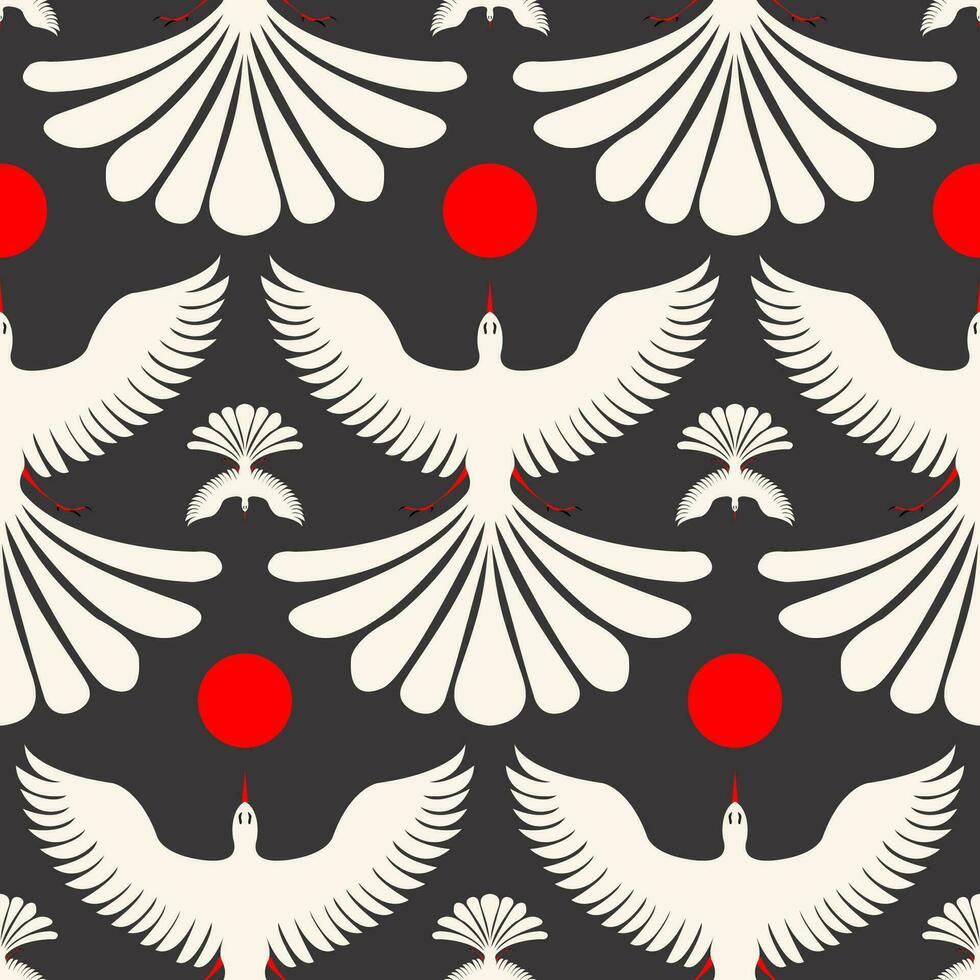 seamless art deco bird flying wallpaper vector