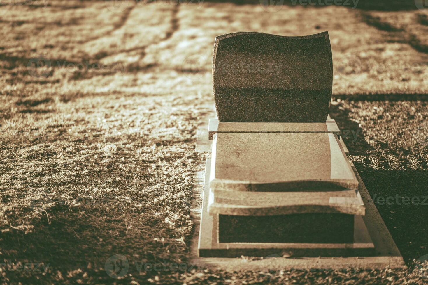 Blank Lonely Granite Grave photo