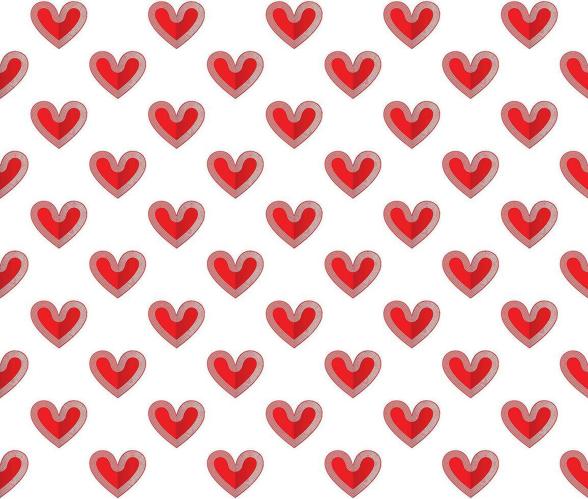 Wall Mural Seamless background with red hearts. Vector