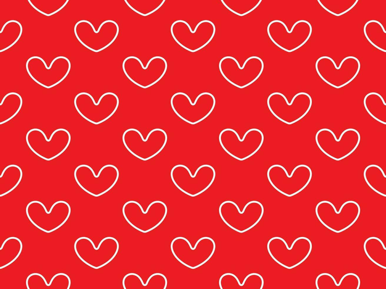 Vector seamless heart pattern, White heart on a red background.
