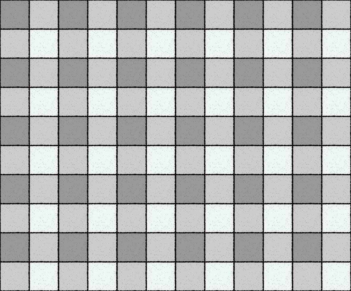 Checkered, Chequered seamless pattern. Plaid check pattern in pastel grey. Black and white grunge illustration vector